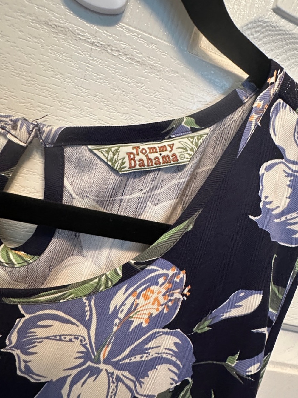 Tommy Bahama 100% Silk Navy Floral Sleeveless Maxi Dress Size Large - Picture 4 of 6